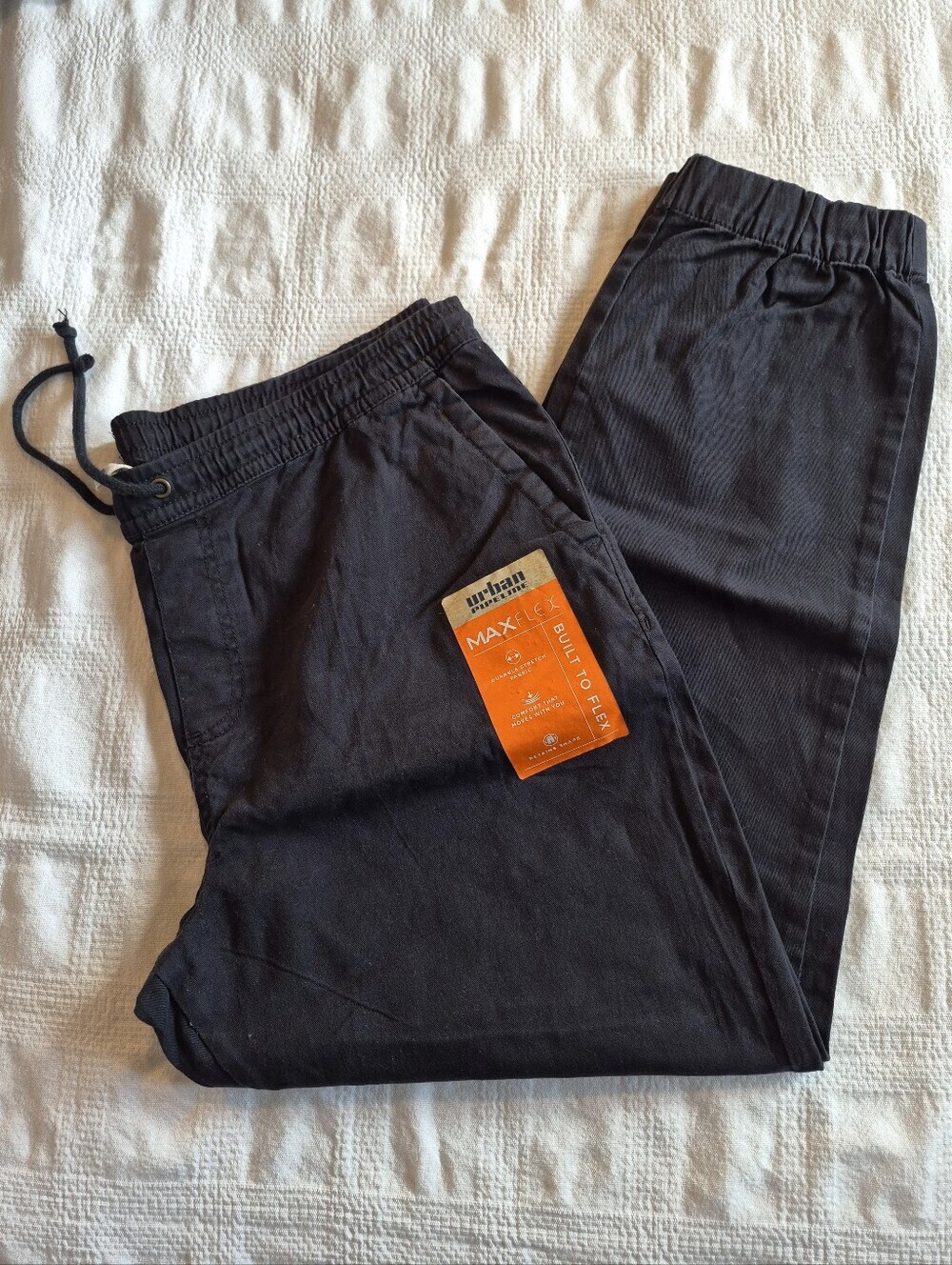 Urban Pipeline Max Flex men's XL black twill joggers, 3 pockets NEW